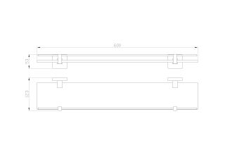 Стеклянная полка для ванной Wonzon & Woghand Polo WW-8927-BN брашированный никель